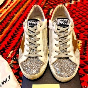 Leather and suede with glitter tongue Golden Goose